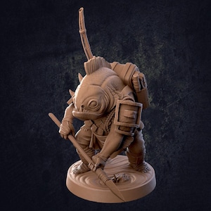 D&D Fishfolk Adventurer | RPG Model | Gnarly Jo by Dragon Trappers Lodge