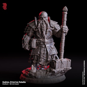 D&D Dwarven Paladin | RPG Model | Kadrus, Dwarven Paladin | Flesh Of Gods