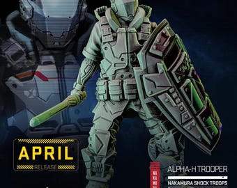 Cyberpunk Heavy Armor Riot Control | RPG Model | ALPHA-h TROOPER by Unit9