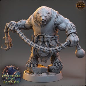 D&D Bearfolk with Kusarigama | RPG Model | Jupiter Neckrender | by Daybreak Miniatures