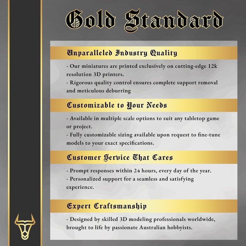 a brochure for a company called gold standard