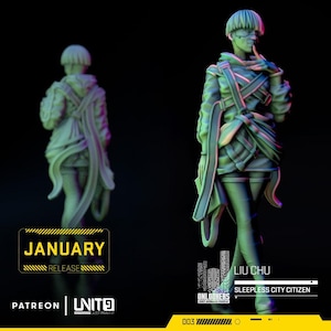 Cyberpunk Stylish Female Street Netrunner | RPG Model | Liu Chu by Unit9