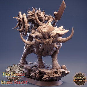 D&D Gnoll Barbarian / Mounted | RPG Model | Gleesh on Grinderwulf by Daybreak Miniatures