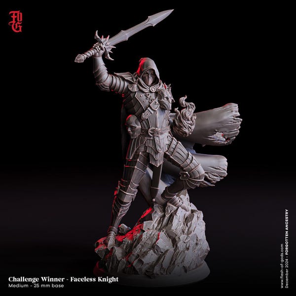 D&D Changeling Rogue Assassin | RPG Model | Faceless Knight | Flesh Of Gods