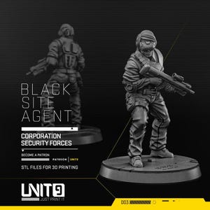 Cyberpunk Black Site Agent Solo | RPG Model | Black Site Agent - Corporation Security Forces by Unit9
