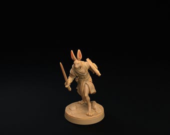 Luchador Conejo Feérico D&D / Modelo RPG / Soldado Harengon C / por Dragon Trappers Lodge