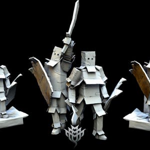Caballero de cartón D&D / Modelo de juego de rol / Caballero de cartón de Mini Monster Mayhem