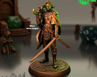 D&D Drow Rogue Swashbuckler | RPG Model | Elliot - Drow Rogue By TPK LAB