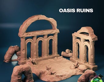 D&D Scenery Desert Oasis Ruins | RPG Model | Desert Oasis Ruins By TPK LAB