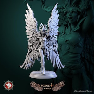 Figura celestial femenina/ángel/juego de rol de D&D: Kelaina Sanguinaria, de White Werewolf Tavern