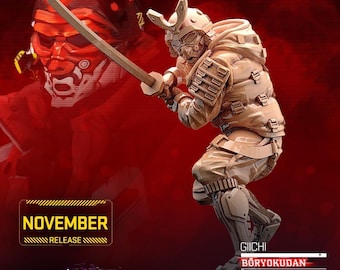 Cyberpunk gepanzerter japanischer Straßensamurai | Rollenspielmodell | Giichi - BORYOKUDAN von UNIT9