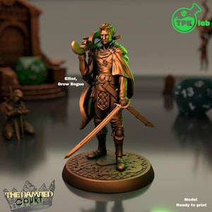 D&D Drow Rogue Swashbuckler | RPG Model | Elliot - Drow Rogue By TPK LAB