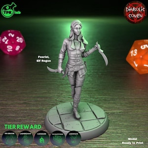 D&D Female Elf Rogue | RPG Model | Feeriel, Elf Rogue By TPK LAB