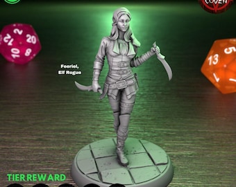 D&D Female Elf Rogue | RPG Model | Feeriel, Elf Rogue By TPK LAB