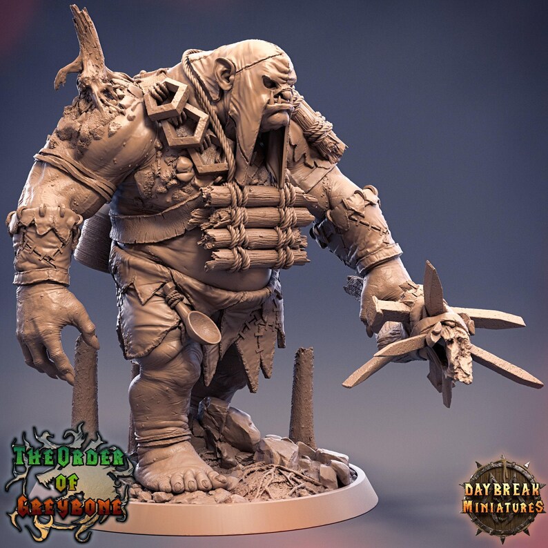 D&D Troll / Goblin Boss Pathfinder Miniature | RPG Model | Seamus Grimmler by Daybreak Miniatures from the Order of Greybone Collection image 3