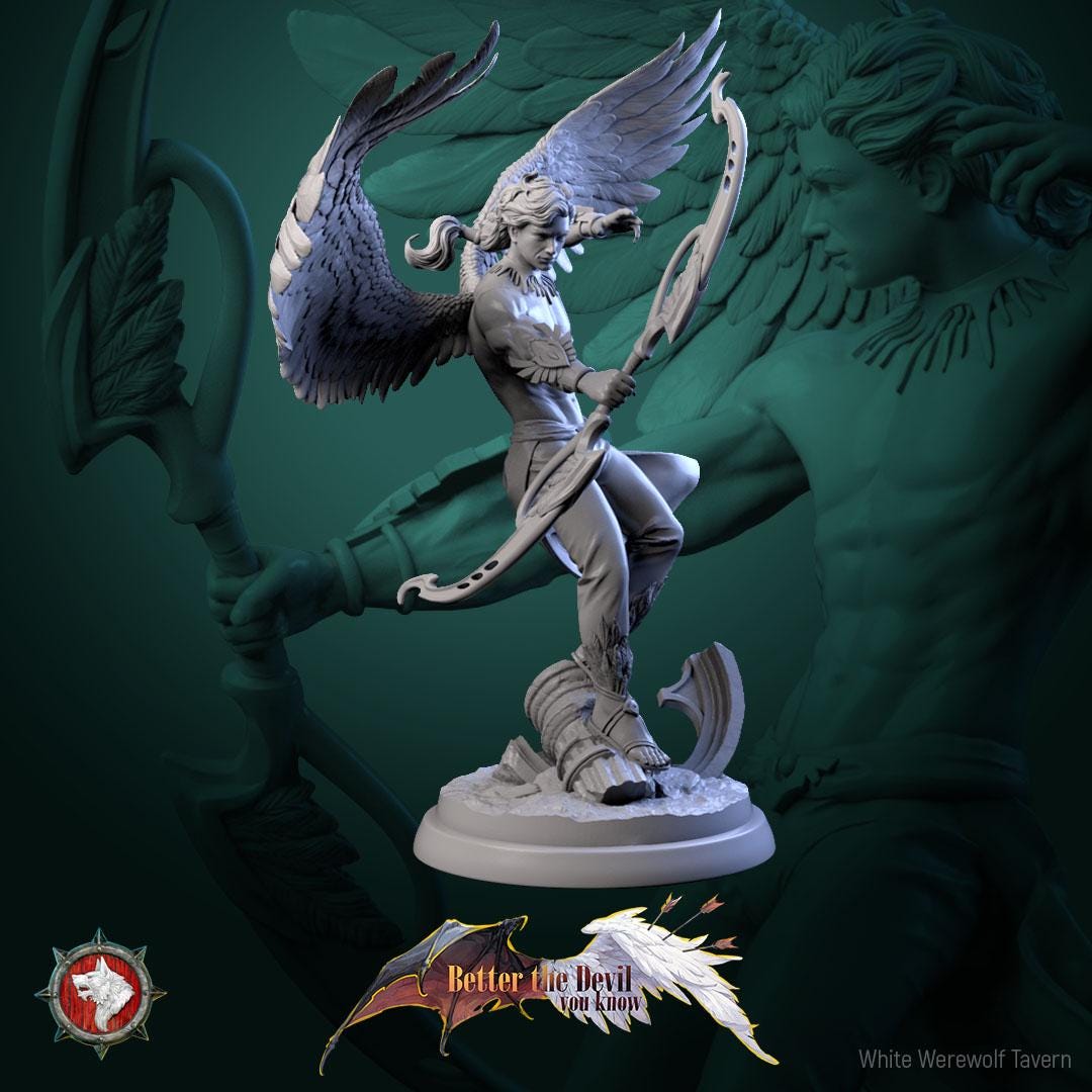 D&D Aasimar / Angel Ranger | RPG Model | Angel Archer V1 by White ...