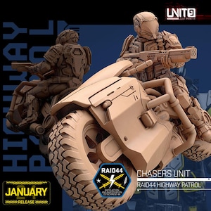 Cyberpunk Highway Patrol Cop on Motorcycle | RPG Model | Chaser Unit by Unit9