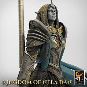 D&D Kvinna Drow Paladin Knight | RPG-modell | Drottning Mirosi av Nela Dan | av Rescale Miniatures