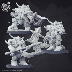 D&D Dwarf Fighter Battlemasters | RPG Model | Dwarven Commanders | by Cast n Play