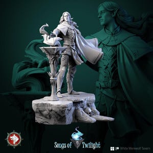 D&D Noble Drow Warlock | RPG Model | Drow Warlord | by White Werewolf Tavern