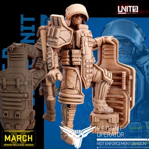 Cyberpunk Riot Officer Commander | RPG Model | RED UNIT 1 by Unit9