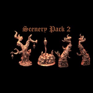 D&D Scenery Pack / Pathfinder Miniature | RPG Model | Hell Scenery from the Hallowed be thy Evil Collection by Flesh Of Gods