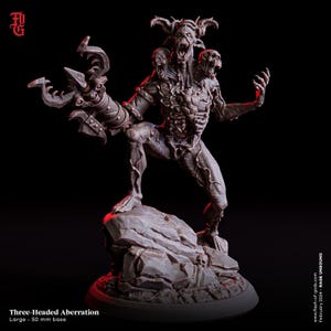 D&D Three-Headed Aberration | RPG Model | Three-Headed Aberration by Flesh Of Gods