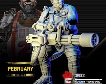 Cyberpunk Bozo Clown Ganger con Minigun / Modelo RPG / Grock de Unit9