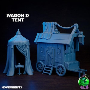 D&D Scenery Wagon Tent | RPG Model | Wagon Tent By TPK LAB
