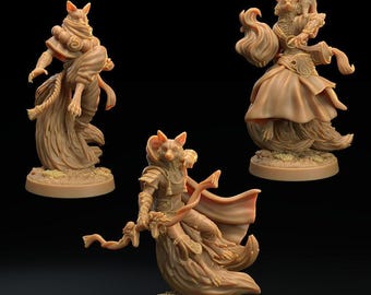 D&D Kitsune Fuchs Mönch, Waldläufer, Magier | Rollenspielmodell | von Dragon Trappers Hütte
