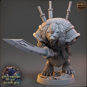 D&D Bearfolk Fighter Samurai | RPG Model | Edge Gallard | by Daybreak Miniatures