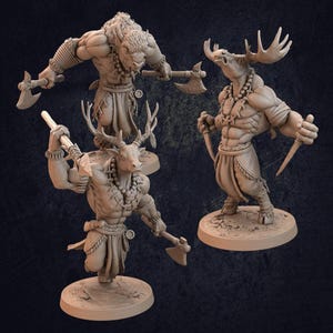 D&D Minotaur / Bison / Moose / Elk Warrior | RPG Model | Menotaurs by Dragon Trappers Lodge