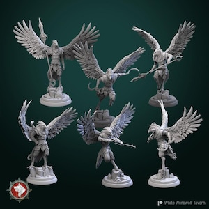 D&D Aarakocra Fighters / Warriors | RPG Model | Aarakocra Warriors | by White Werewolf Tavern