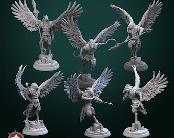 D&D Aarakocra Fighters / Warriors | RPG Model | Aarakocra Warriors | by White Werewolf Tavern