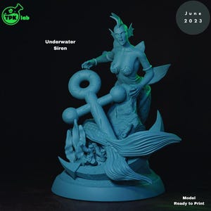 D&D Siren with Anchor | RPG Model | Underwater Siren | By TPK LAB