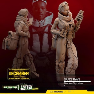 Cyberpunk Relaxed Black Techie / Netrunner | RPG Model | GRACE RYAN by Unit9