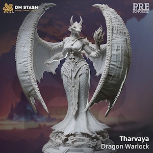 D&D Female Dragonborn Warlock / Sorcerer | RPG Model | Tharvaya - Dragon Warlock | by DM Stash