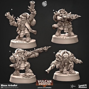 D&D Dwarf Gunslingers | RPG Model | Blaze Arbalist | by Cast n Play
