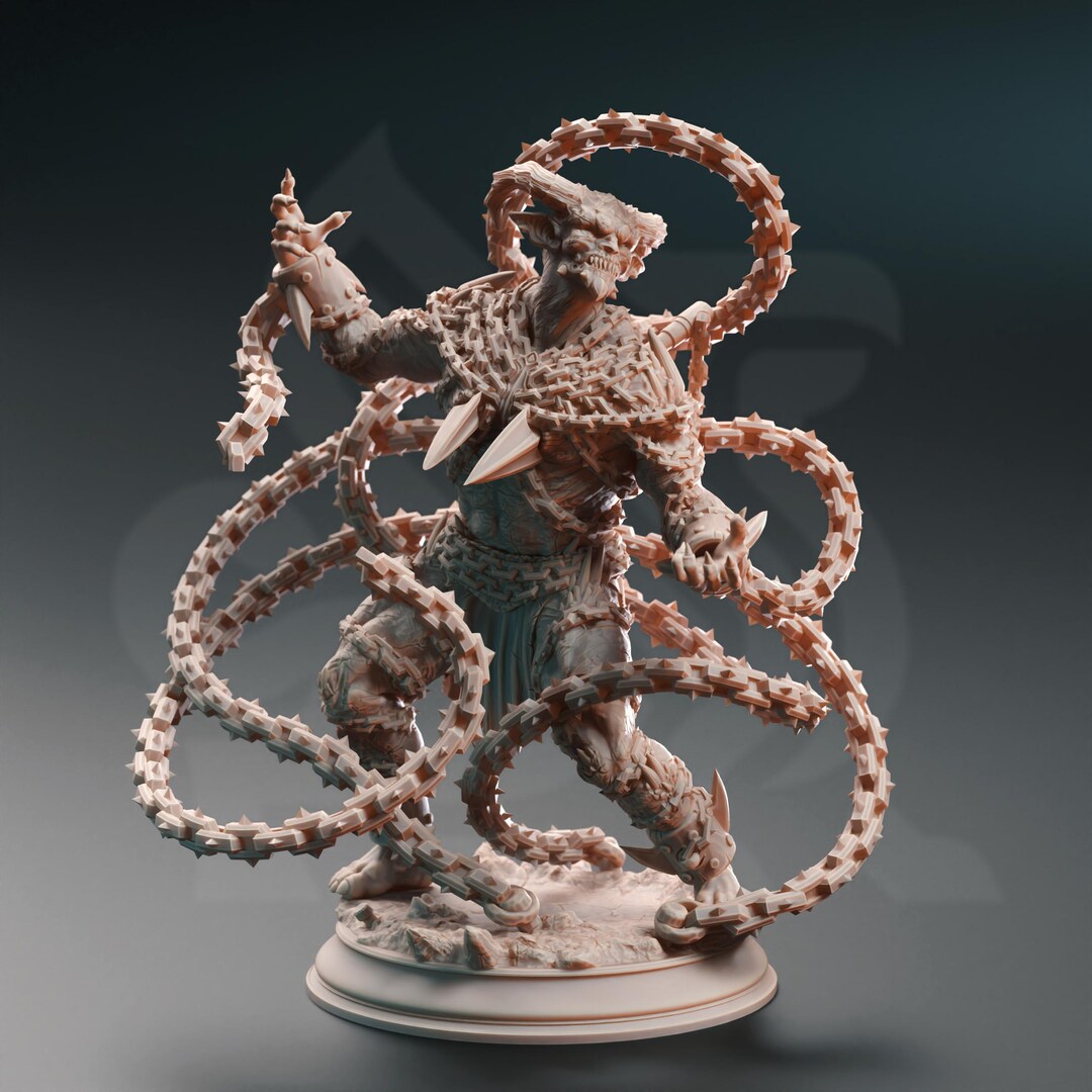 D&D Barbed Chain Wielding Devil | RPG Model | Nosmeni Chain Devils 03 ...
