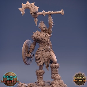 D&D Female Barbarian Viking | RPG Model | Shima Orcbane by Daybreak Miniatures