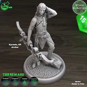 D&D Elven Ranger | RPG Model | Kyrania, Elf Archer | By TPK LAB