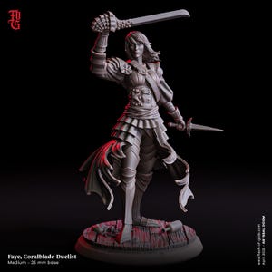 D&D Female Ocean Swashbuckler | RPG Model | Faye, Coralblade Duelist | Flesh Of Gods