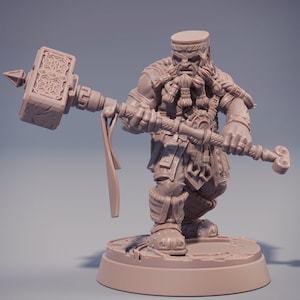 D&D Dwarf / Pathfinder Miniature / Modello RPG / Kigan Krust dalla collezione The Dwarfs of The Dark Deep di Daybreak Miniatures