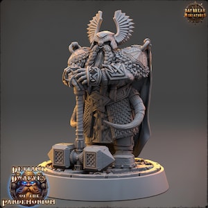 D&D Dwarf War Cleric | RPG Model | Judge Sindri | by Daybreak Miniatures
