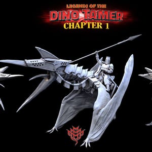 D&D Knight On Armored Pterodactyl | RPG Model | Pteran and Armageddon by Mini Monster Mayhem