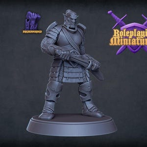 Paladin demi-orque D&D / Chasseur de sang | Modèle RPG | Soldat | Jeux de rôle + figurines