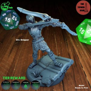 D&D Orc Sharpshooter Ranger | RPG Model | Orc Sniper | By TPK LAB