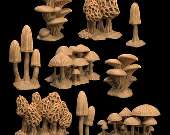 D&D Mushroom Terrain 9 Pieces Pack | RPG Model | by Dragon Trappers Lodge