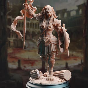 D&D Female Leonin Gladiator Fighter | RPG Model | Aktara Adrientem - Lioness Gladiator | by DM Stash