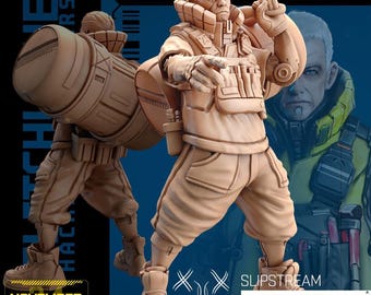 Cyberpunk Nomad Wanderer with Bag | RPG Model | Slipstream by Unit9